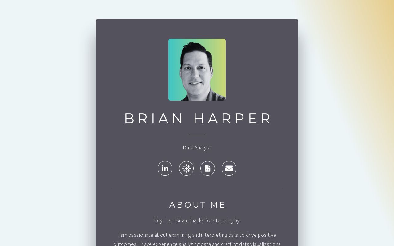 Brian Harper Data Analyst